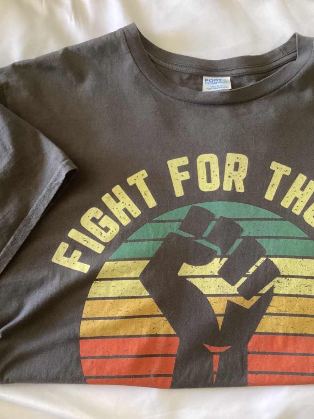 Unisex “Fight For Those Without Your Privilege” Gray Tee Short Sleeve Size XL